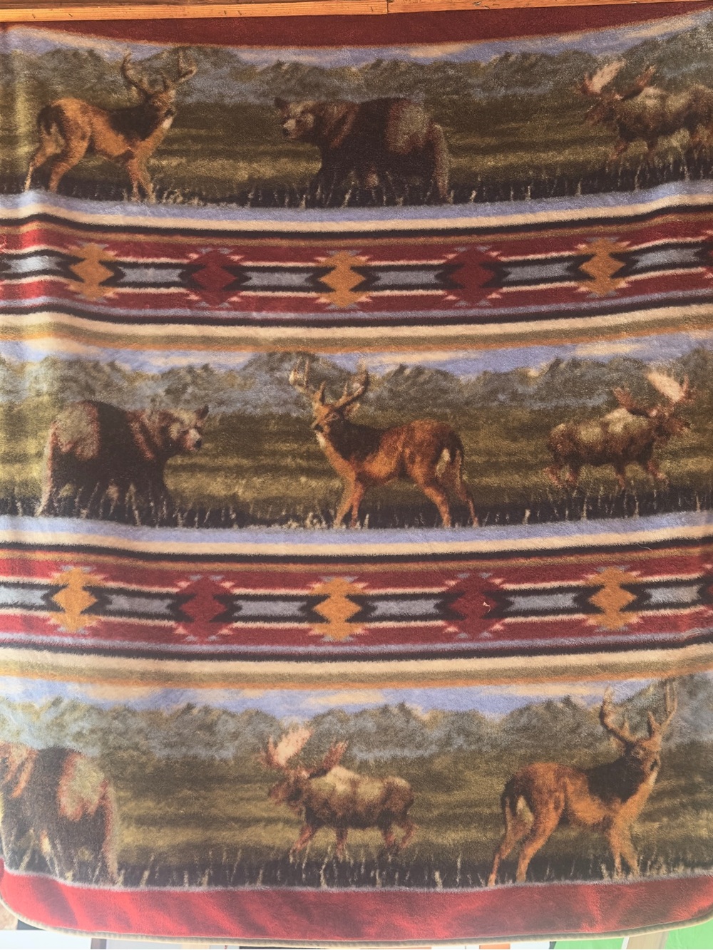 Main Moose Bear Deer Rustic Lodge Cabin Throw Blanket  50" x 60"